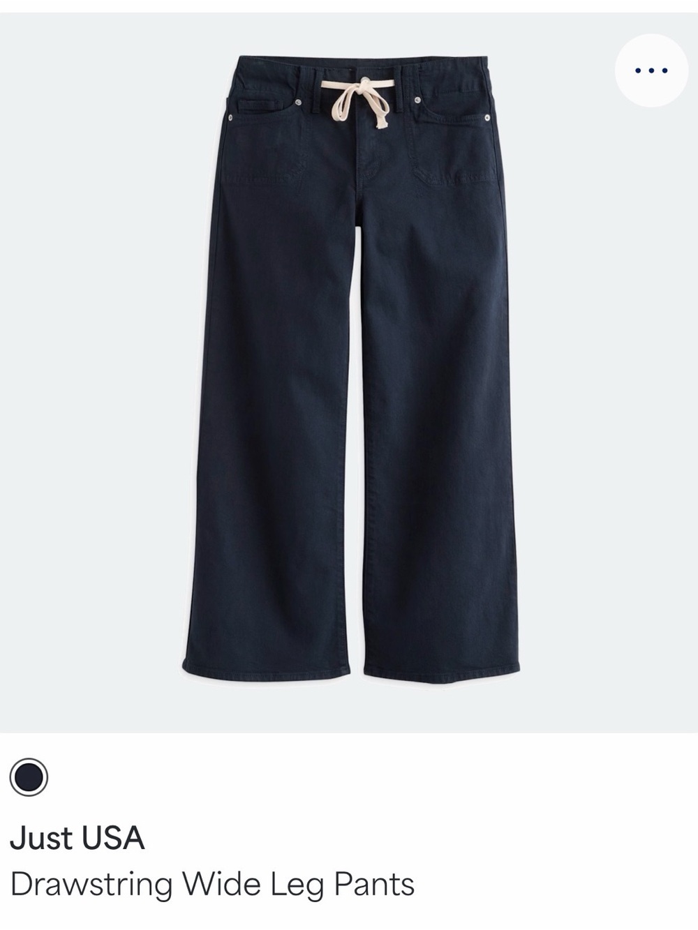 Just USA Navy Drawstring Wide Leg Pants Jeans Size 14 / 32 - Picture 2 of 5